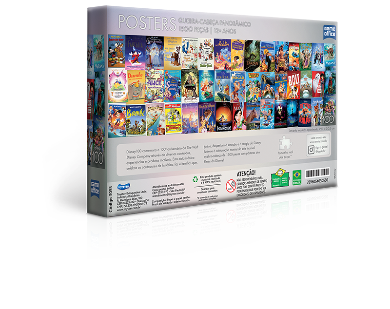 Disney 100 - Posters - Quebra-cabeça 1500 peças panorâmico - Toyster  Brinquedos - Toyster